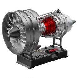 Turbofan engine assembly model stainless steel toy man