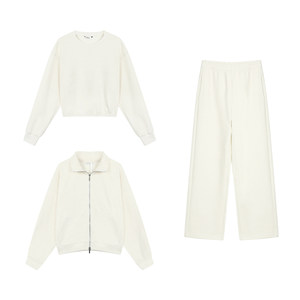 MULVAN Milan Travel Notes Classic stand collar zipper sweatshirt/round neck pullover sweatshirt/casual sweatpants suit