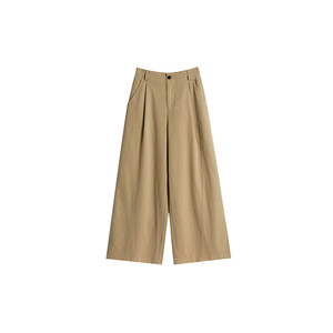 
Khaki wide-leg overalls for women in autumn and winter new style fat sister mm loose and slim Japanese style lazy and saggy pants