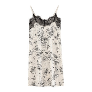 Yuenen's nightdress women's pajamas in summer Modal suspender vest sexy lace summer summer summer large size thin ice silk
