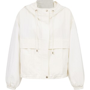 
ONLY2026 new summer model with lyocell short three-dimensional patch pocket solid color wide dropped shoulder hooded windbreaker for women