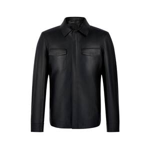 GIOVANNI VALENTINO men's genuine leather jacket spring new black casual sheepskin jacket