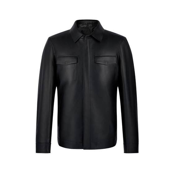 GIOVANNI VALENTINO men's genuine leather jacket spring new black casual sheepskin jacket