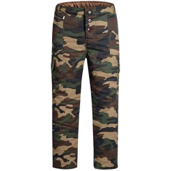 Camouflage Cotton Trousers For Middle-aged Men In Winter, Thickened Waterproof Construction Site Fishing Trousers, Outer Wear Cold Storage Cold-proof Overalls