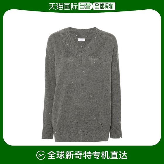 香港直邮Brunello Cucinelli 长袖V领毛衣 M73539922