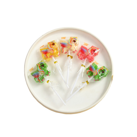 
New Year's gifts, Year of the Horse shape lollipops, fruit-flavored candies, children's snacks, shopping mall restaurant event layouts