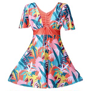 Bubble hot spring large size swimsuit women's split, conservatively covered ladies thin, thin middle -aged mother middle -aged elderly swimsuit