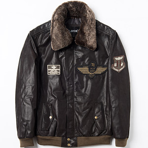 Autumn and winter new leather leather coat men's leather jacket leader standard retro plus cotton locomotive leather jacket men's jacket
