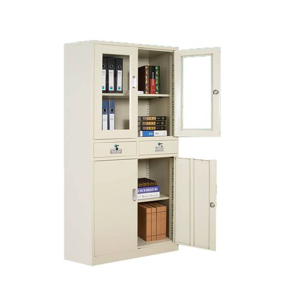 
Glass door bookcase file cabinet iron cabinet information cabinet file cabinet financial voucher cabinet with lockable drawer office cabinet