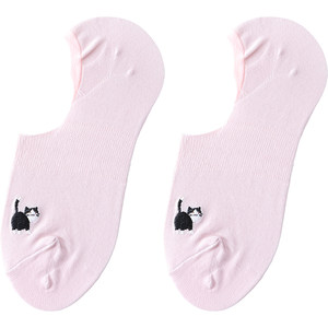 
tutuanna socks women's boat socks summer thin cotton non-falling animal embroidery printed shallow mouth boat socks for women