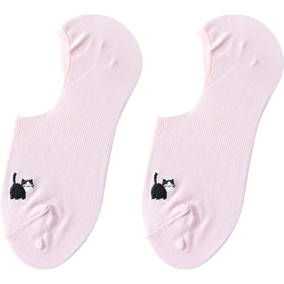 
tutuanna socks women's boat socks summer thin cotton non-falling animal embroidery printed shallow mouth boat socks for women