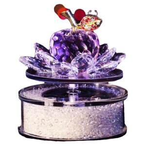 Solar rotating lotus perfume car interior products Crystal apple aromatherapy accessories Romantic center console decoration female