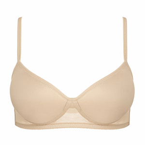 
Glossy, nude, traceless, wire-free, thin-cup, breathable push-up bra for women with large breasts, making them appear smaller, comfortable silk bra