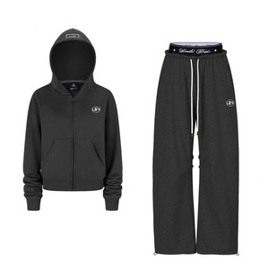 
SMILE DDD boxing suit charcoal gray 360g American cardigan embroidered loose simple sports casual sweatpants
