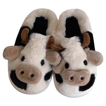 Plush, cute, soft-soled, non-slip home shoes