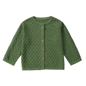 Oak mont children's sweater spring and summer girls hollow cardigan boys pure cotton thin sweater jacket air-conditioning shirt