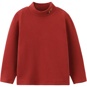 
[Fever] Qiqi Bear Baby Bottoming Shirt Red Winter Boys T-Shirt Long Sleeve Warm Top Children's New Year Turtleneck