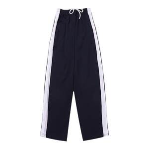 
School uniform pants with one bar summer straight navy blue sports pants for men and women high school junior high school students blue school pants
