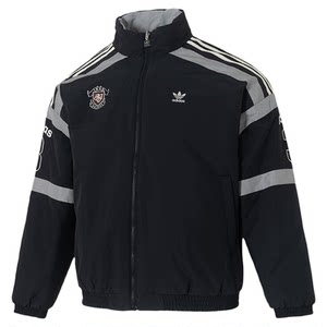 
adidas Adidas clover men's sports casual double-sided stand-up collar cotton jacket KC0093