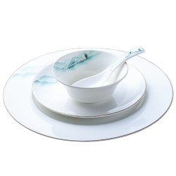 Ubiyan round ceramic tableware set Chinese style