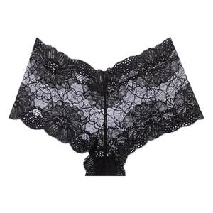 
American sexy lace underwear for women with low waist, markless breathable flat corners, belly-tight perspective large size women's underwear