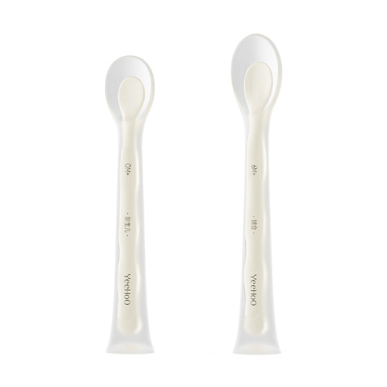 
Ying's complementary food spoon newborn baby feeding water, milk feeding rice flour paste children's tableware baby eating silicone soft spoon