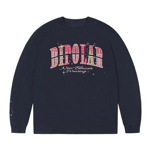 
BIPOLAR star gradient patch long-sleeved trendy brand American casual loose round neck top T-shirt autumn bottoming shirt for men