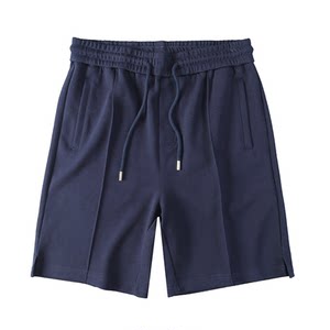 
[old money temperament shorts] Bead-ground texture air layer cotton mid-stitch casual five-point pants for men