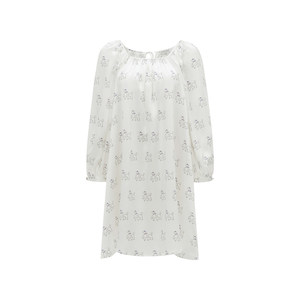 
Wu Qianyu's same style Not Just Pajama Diamond Puppy 22 Mumi silk nightgown autumn and winter dress