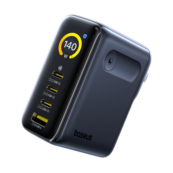 
Baseus digital display charging 140W gallium nitride charger tablet laptop charging head suitable for Huawei Xiaomi 120W Apple iPhone17 mobile phone Type-c multi-port fast charging screen display plug