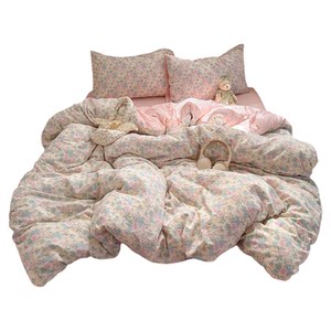 
Class A double-layer gauze pure cotton four-piece set pure cotton quilt cover sheet quilt cover 2025 new student dormitory three-piece set