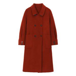 
Korean style super good-looking and high-end over-the-knee double-sided cashmere coat for women 2025 autumn and winter large size sheep wool coat