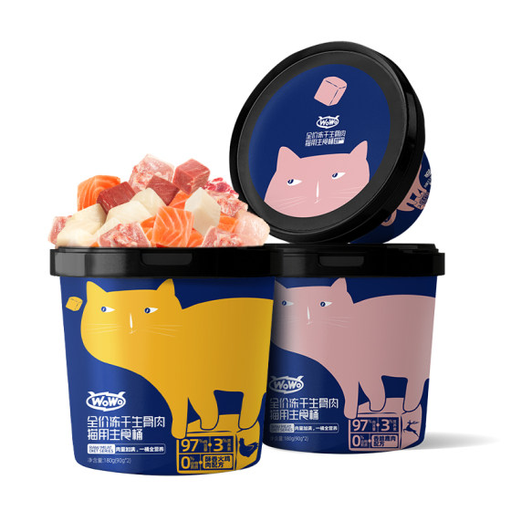 Wowo oh oh full -price staple food frozen -dried and fleshless kittens, cats, cat main food cat main food bucket 180g/barrel
