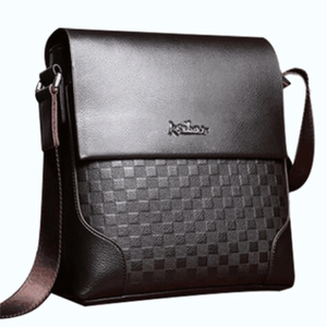 Termine men's bag shoulder bag messenger bag official document backpack pure header cowhide business checkered hanging bag vertical men's bag