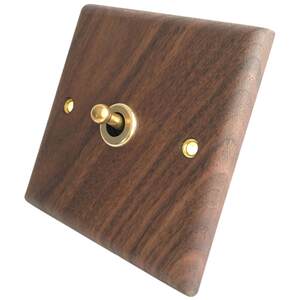 PIALT Putian American black walnut panel brass lever antique solid wood retro switch socket type 86 B&B