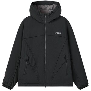 
FILA Official Men's Cotton Clothes 2026 Spring New Fashion Casual Loose Top Warm Hooded Jacket