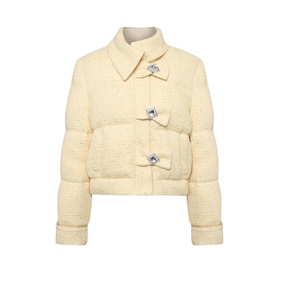 
Maison Wester winter women's small fragrant diamond button short down jacket shorts suit can be worn in a revealing style