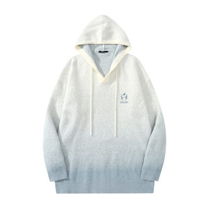 
GENANX Lightning Trendy Brand 2025 Winter New Warm Knitted Sweater Gradient Color Mohair Couple Sweater Men