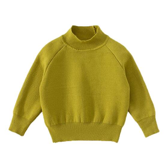 
Boys' half turtleneck sweater, baby girl's velvet solid color sweater, girl's winter bottoming shirt, children's warm inner layer