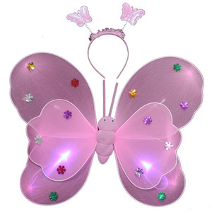 
Children's butterfly wings three butterfly performance props Angel flower fairy dance elf magic wand decoration glow