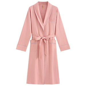 Women's pajamas, spring and autumn bathrobes, pajamas, long and thin summer pure cotton long sleeved bathrobes, Japanese plus size