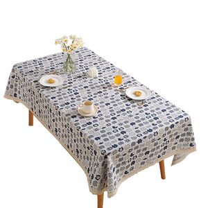 
Cotton and linen tablecloth ins style Japanese small fresh dining table coffee table fabric rectangular household dustproof cover desk mat