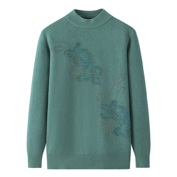 Mom pretend to be half -high collar thickened plus sweater
