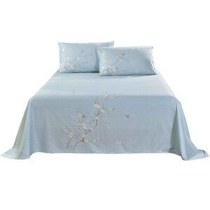 Foreign trade tail! Embroidery pure cotton bed sheets full cotton sheets sleeping single embroidery bed sheet sleeve sleeve sheet
