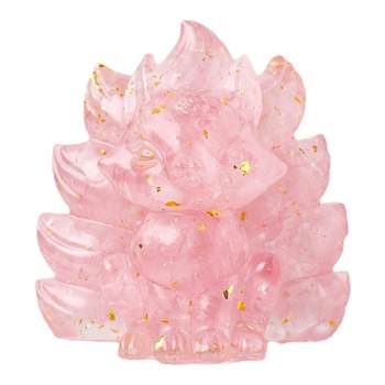 Crystal agate white turquoise nine-tailed fox shaped ornament