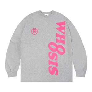 WhoSis (I don't know its name) Phantom LOGO long -sleeved T -shirt in autumn and winter heavy cotton campus couple casual men
