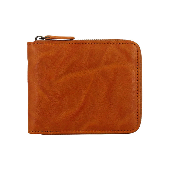 
Original new first-layer cowhide men's small wallet retro genuine leather women's zipper card holder driver's license integrated wallet