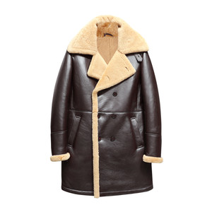 
Han Mingshi long B3 fur all-in-one flight suit air force sheep men's coat windbreaker coat genuine leather coat