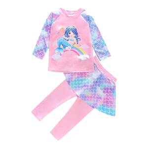 
Children's swimsuit girl long sleeves long trousers toddler mermaid princess split sun protection swimsuit hot spring girls swimsuit