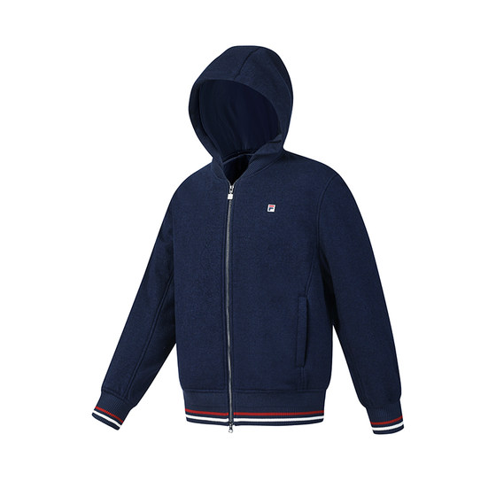 
FILA Tennis Series Men's Cotton Clothes 2026 Spring New Sports Loose Woolen Coat Hooded Jacket